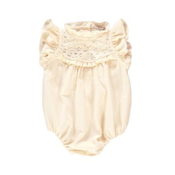 Bebe Organic Milja Lined Romper Pearl Lace