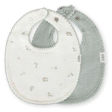 Adora Muslin Bib- Mini Flower Sage 
