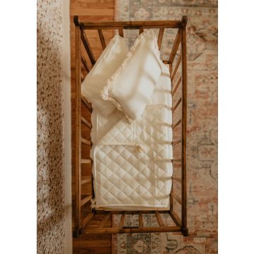 Manilla Soft Cream Muslin 3 Piece Portable Crib Set