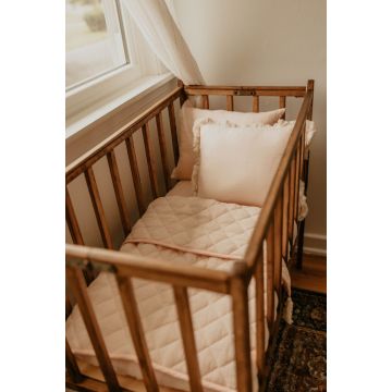 Manilla Soft Pink Muslin 3 Piece Portable Crib Set 