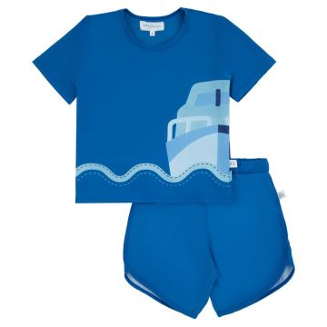 Miss Mini SCALLOPED SWIM TOP and BOTTOM SHORTS SET