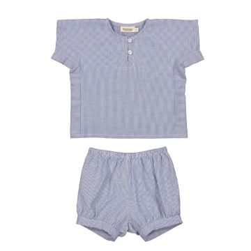 Marmar Tomba Navy Stripe Shirt and Short Set