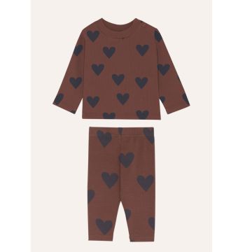 The Campamento HEARTS BROWN BABY TSHIRT AND LEGGINGS