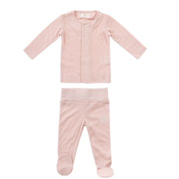 Kipp Baby Pink Pointelle Knit 2PC Set