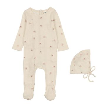 Bonjoy Printed Pointelle Footie Set
