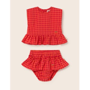 Cozmo Gingham Tomato Top and Bloomer Set