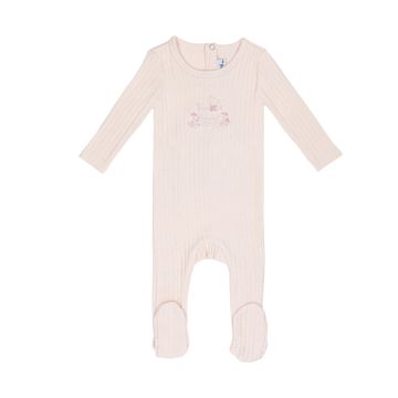 Mini Label Embroidered Carriage-Girls Footie