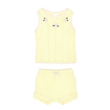 Tun Tun Avery Top and Lacy Short Set Wax Yellow