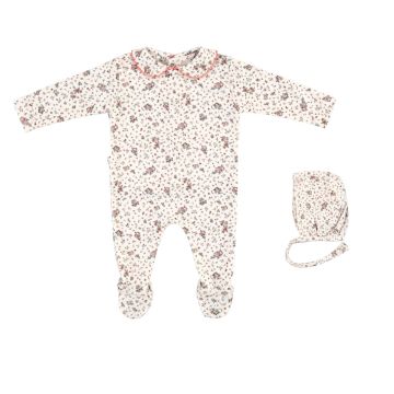 Bebe Organic Blanca Collar Overall/Bonnet Fall Prairie