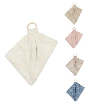 Peluche Mini Lux Fur Teethers with Wooden Ring