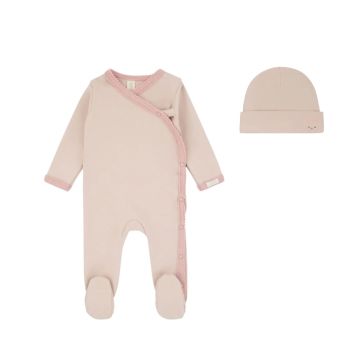 Daisy Kimono Embroidery Footie+Beanie