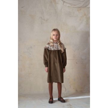 Popelin Green Velvet Dress