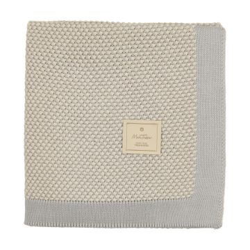 Mon Tresor Two-Tone Knit Blanket Pearl Blue
