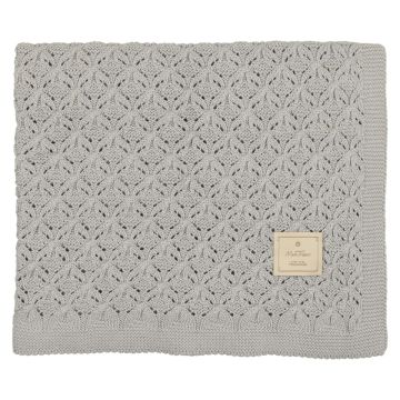 Mon Tresor Extra Luxe Knit Blanket Pearl Blue