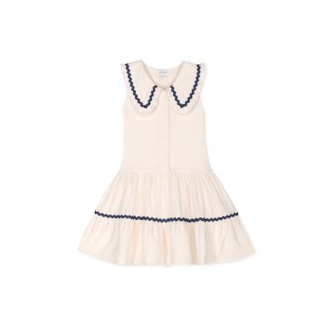 Mipounet ALTHEA MUSLIN DRESS ecru/Navy