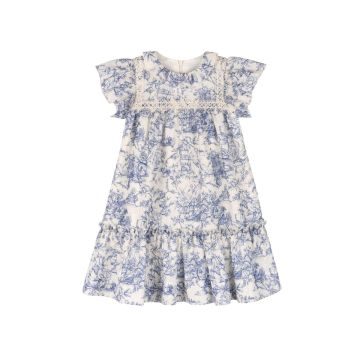 Madam Ti Blue Printed Dress