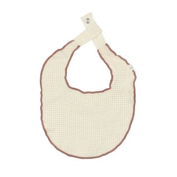 Lil Legs Dotted Bib Ivory/Mulberry 