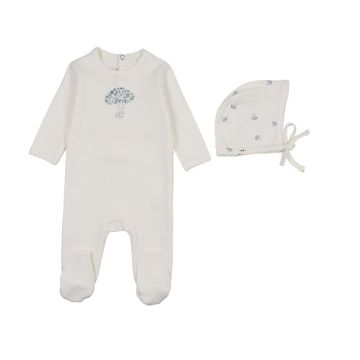 Bonne Bonne Mushroom Mosaic Footie & Hat Set