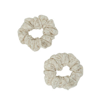 Bandeau Muslin Mini Scrunchie Set Cream/ Beige Floral