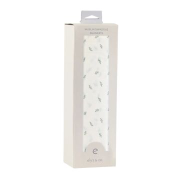 Ely's & Co Single pack Muslin Cotton Swaddle - Sage Leaf