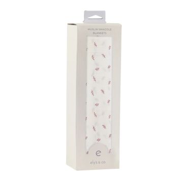 Ely's & Co Single pack Muslin Cotton Swaddle - Lavender Leaf