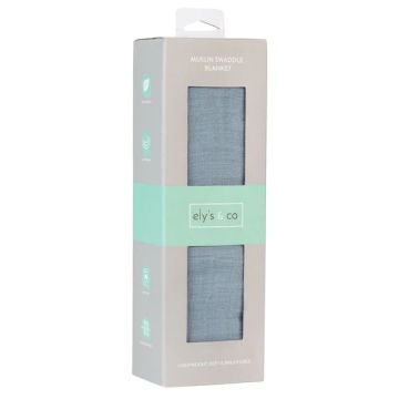 Ely's & Co Single Pack Ocean Blue Muslin Swaddle