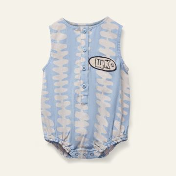 Wynken MINI WOVEN DENIM ROMPER Soft Pink Stripe