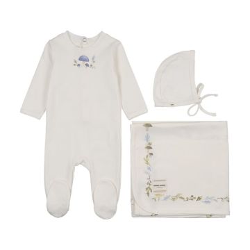Bonne Bonne My Little Mushroom Layette Set Ivory/Blue