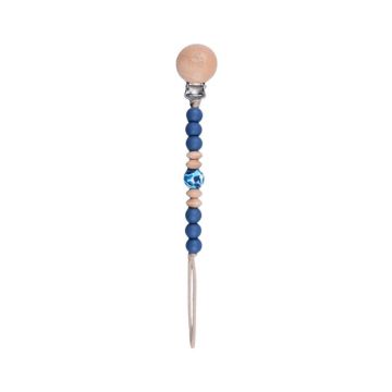 Daisy Gift Box Teething pacifier clip - Navy Marble