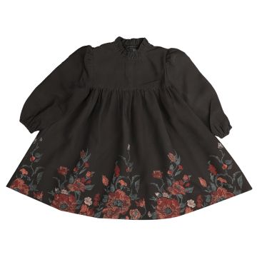 Noma Floral Dress with Yoke Black