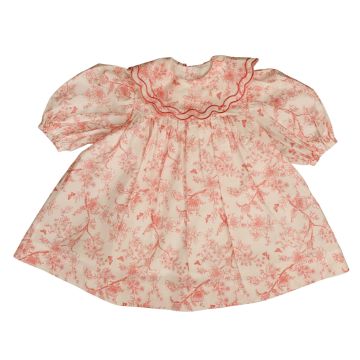 NOMA TOILE PRINT LARGE COLLAR DRESS Coral