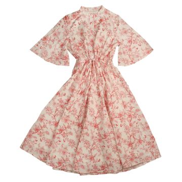 NOMA TOILE PRINT WAISTED DRESS Coral