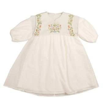 Noma FLORAL EMBROIDERY DRESS White