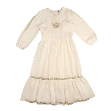 Noma FLORAL CROSS STITCH EMBROIDERY TEEN DRESS White