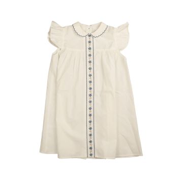 Noma COLLARED DRESS WITH SPECIAL STITCH TRIMS AND EMBROIDERED PLACKET