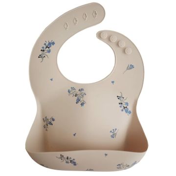Mushie Silicone Baby bib-Lilac Flowers