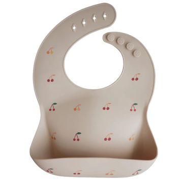 Mushie Silicone Baby bib-Cherries