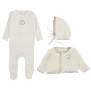 Lilette Velour Cardi Footie Set