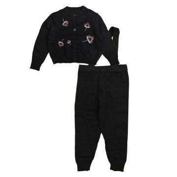 Noma Baby Set with Embroidered Flowers Navy