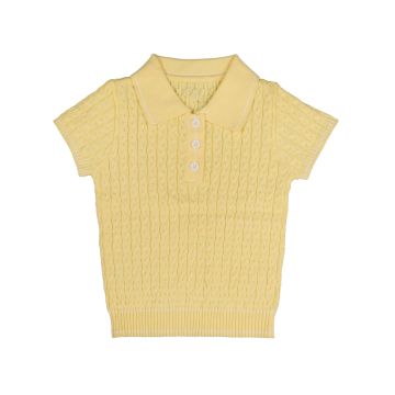NOMA CABLE POLO KNIT WITH TUC TUC TRIMS Banana