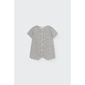 My Little Cozmo Organic slub baby jumpsuit Navy