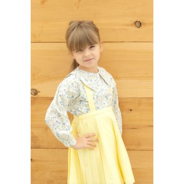Nou Nelle Floral Yellow 3/4 Sleeves Blouse