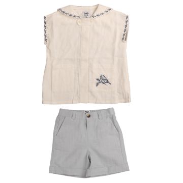 NOMA BIRD EMBROIDERED POCKET SET Blue