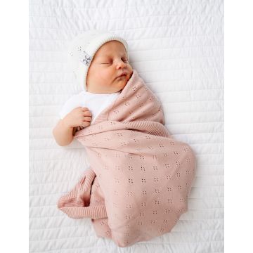 Jacqueline & Jac Pointelle Knit Blanket