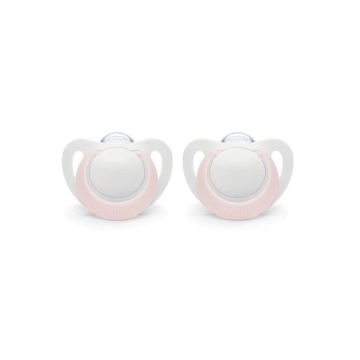 NUK Newborn Silicone Pacifiers, Girls, 0-2 Months, 2-Pack