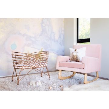 Nursery Works Aura Metal Bassinet in Rose Gold