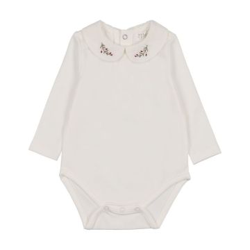 Peluche LS Onesie with Berry Emb Collar 