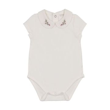 Peluche SS Onesie with Berry Emb Collar