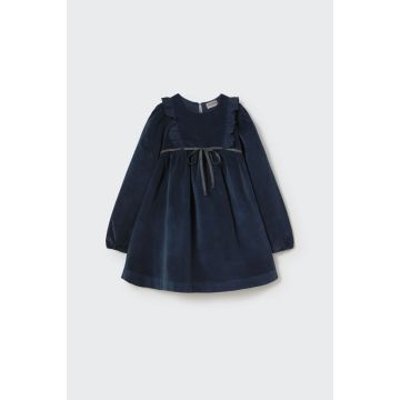 My Little Cozmo Woven velour dress Navy