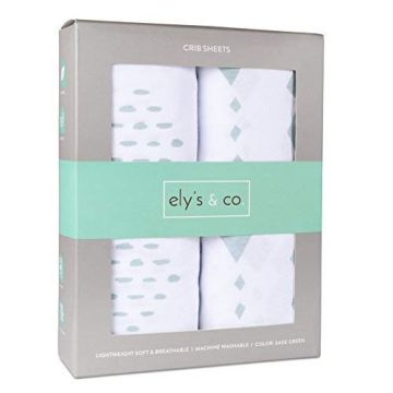 Ely's & Co Crib Sheet Diamond Sage Set